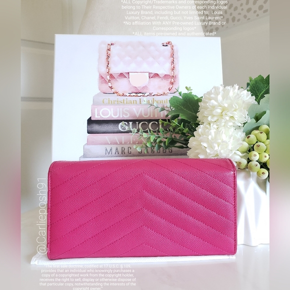 **SOLD** Authentic Pre-owned Yves Saint Laurent Grain De Poudre Envelope Wallet - Picture 3 of 16